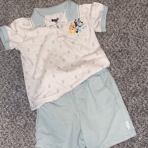 Kids Bluey Polo Shirt - Light Blue